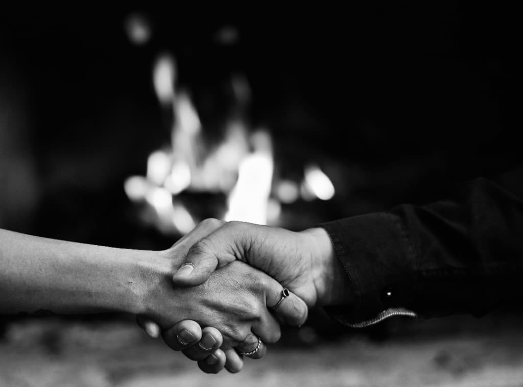 Two people shaking hands